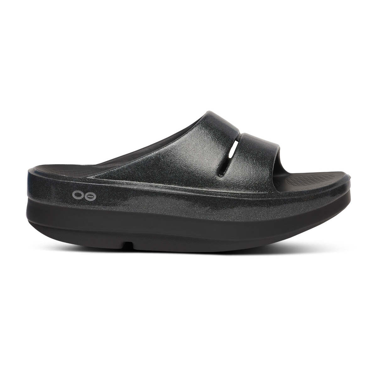 Women's Oomega Ooahh Stacked Sandal - Black Sparkle - Image 2