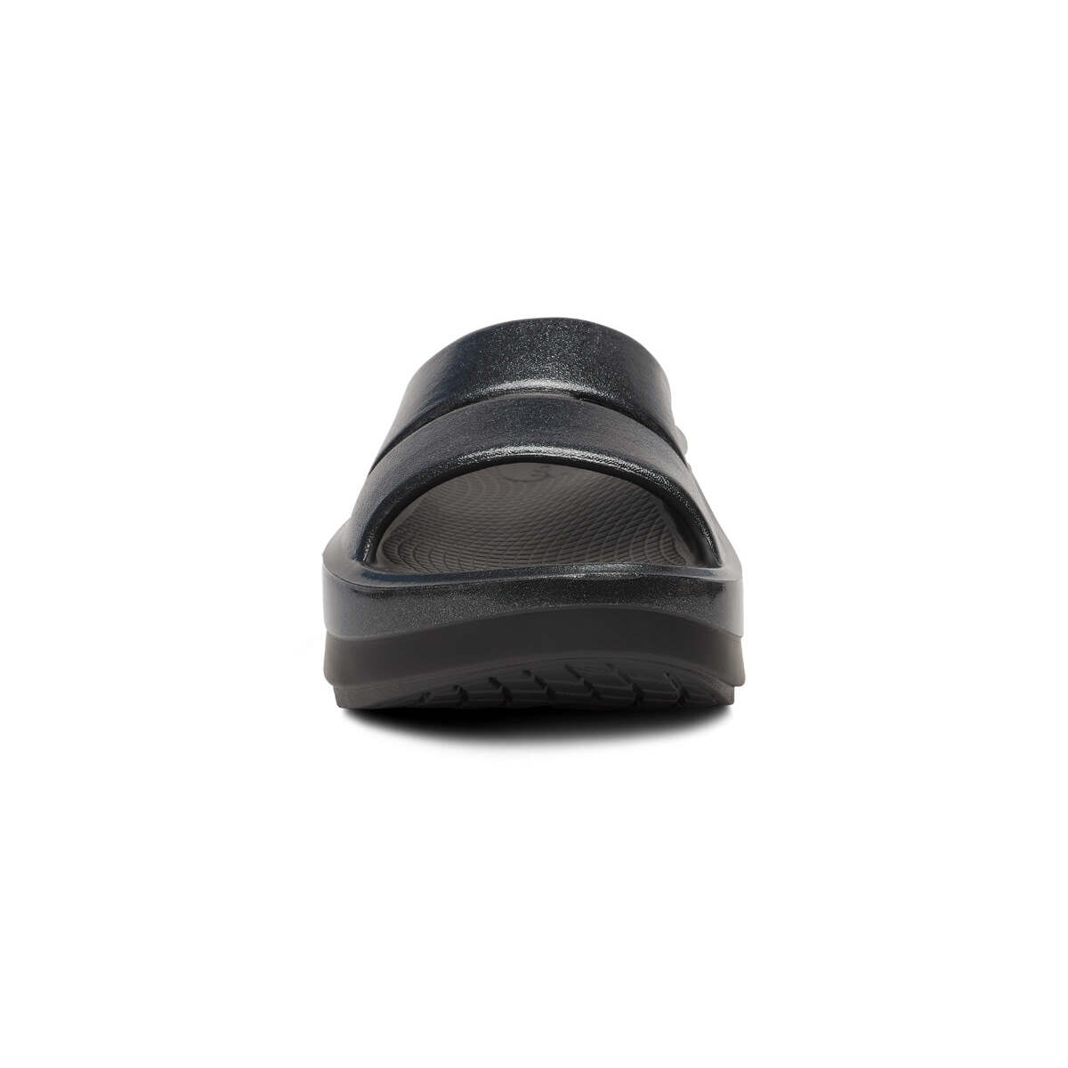Women's Oomega Ooahh Stacked Sandal - Black Sparkle - Image 3