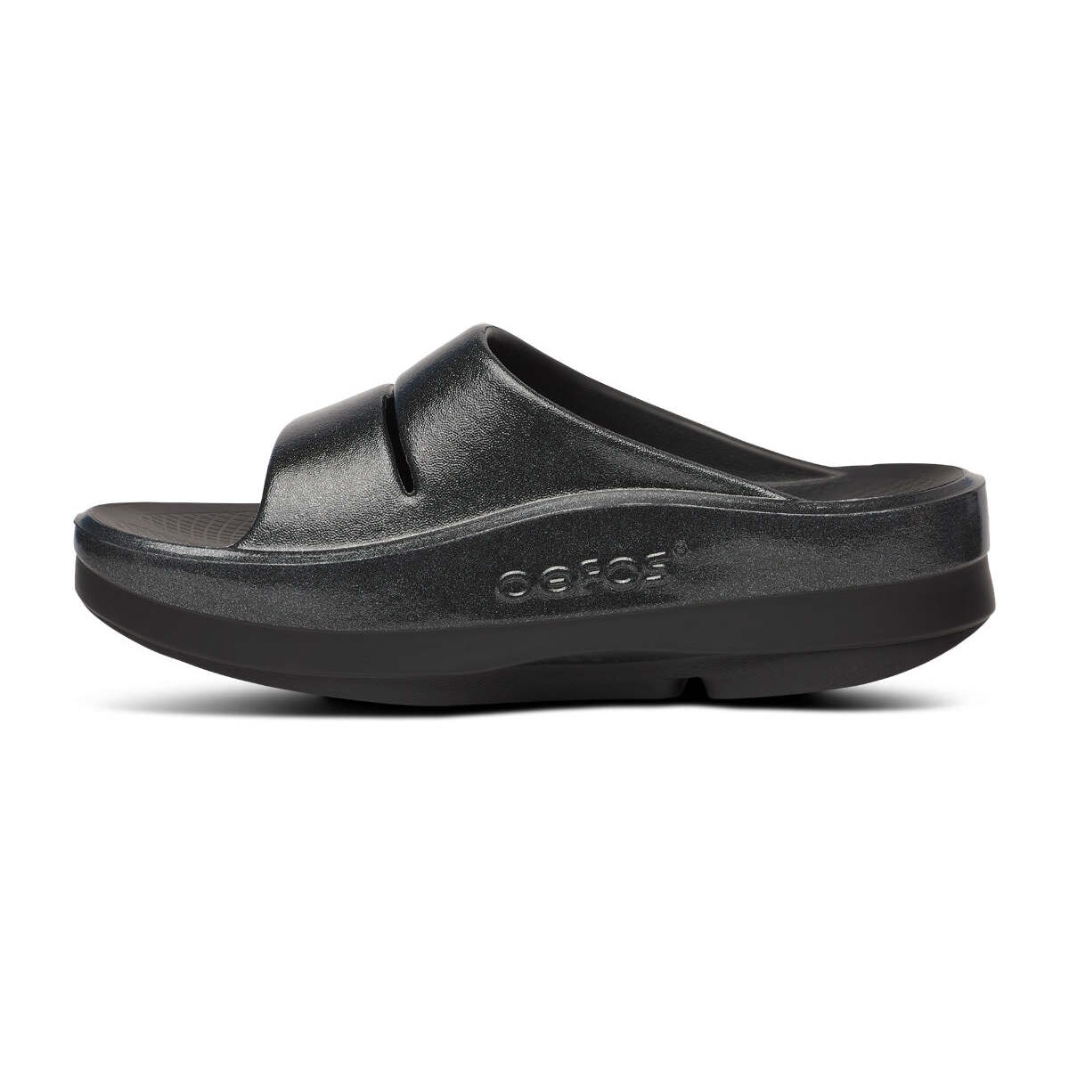 Women's Oomega Ooahh Stacked Sandal - Black Sparkle - Image 4