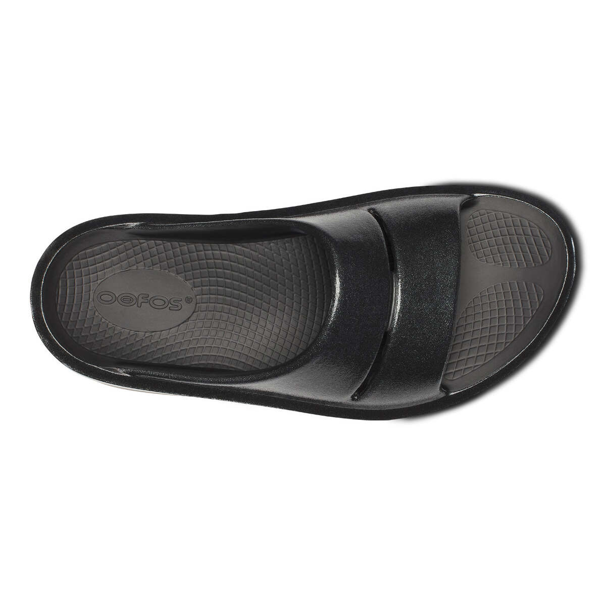 Women's Oomega Ooahh Stacked Sandal - Black Sparkle - Image 6